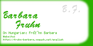 barbara fruhn business card